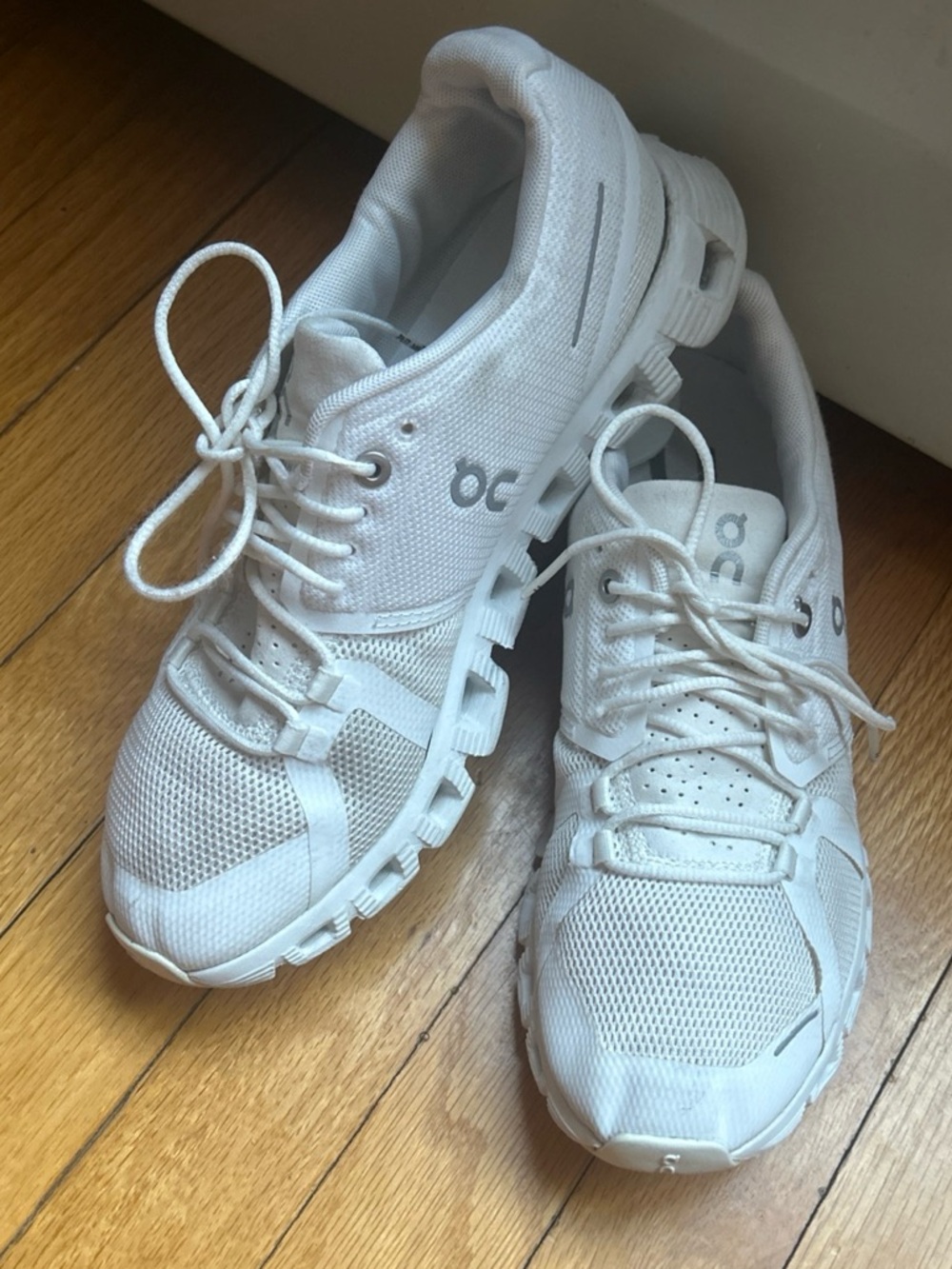 On Running Women's All-White Cloudflow Athletic Shoes